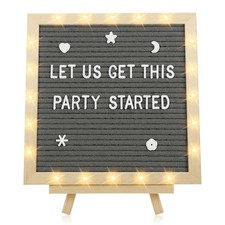 Light up Letter Board with LED Lights - 10in 10in Felt Changeable Message