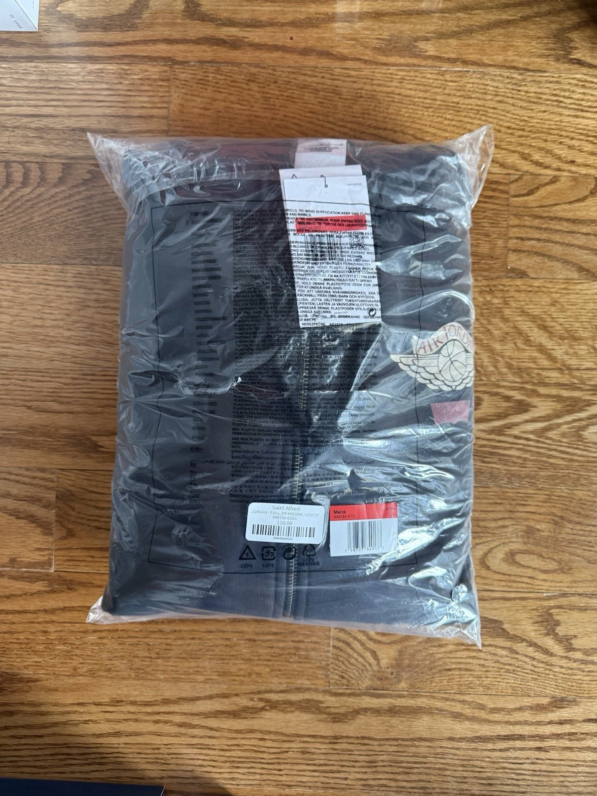 Air Jordan X Levi’s Full Zip Up Hoodie Black IM6734-010 Size Large SHIPS NOW!