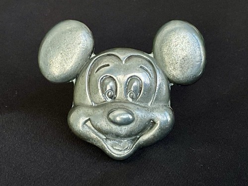 Vintage Disney Mickey Mouse Head Cabinet Drawer Pull Knob Silver Metal Taiwan