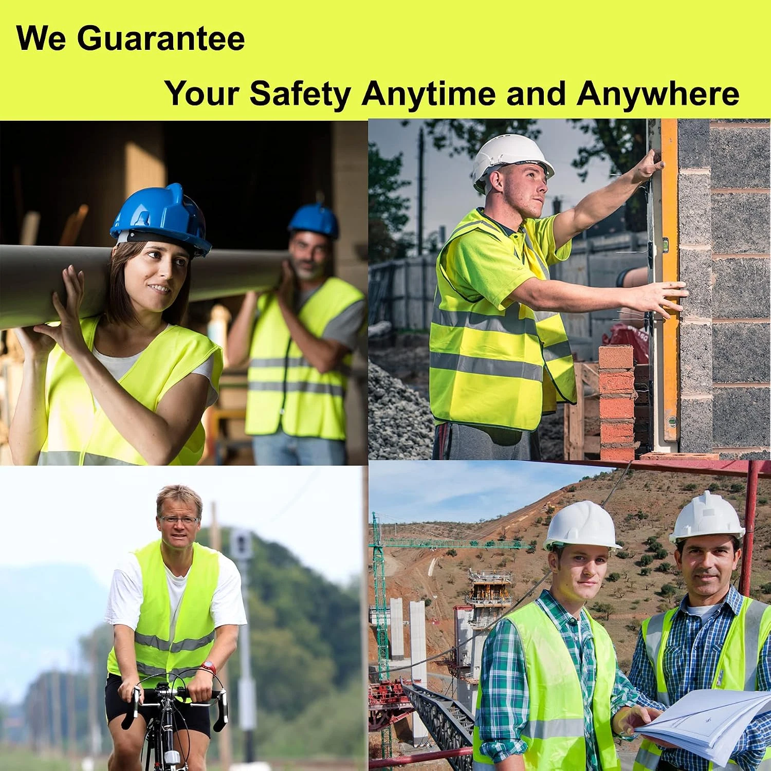 Safety Vests 10 Pack - Yellow Reflective High Visibility Construction ANSI image 6