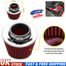 76mm 3 Inch Red Universal Car Air Filter High Flow Cold Air Induction Cone Part