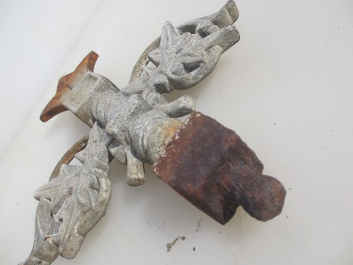 Antique Iron Finial Fence Top Mount Old Victorian Vintage Gothic 10"H - Picture 11 of 12