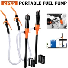 2PC Electric Syphon Pump Battery Operated Petrol Oil Water Fuel Transfer 2.2 Gal