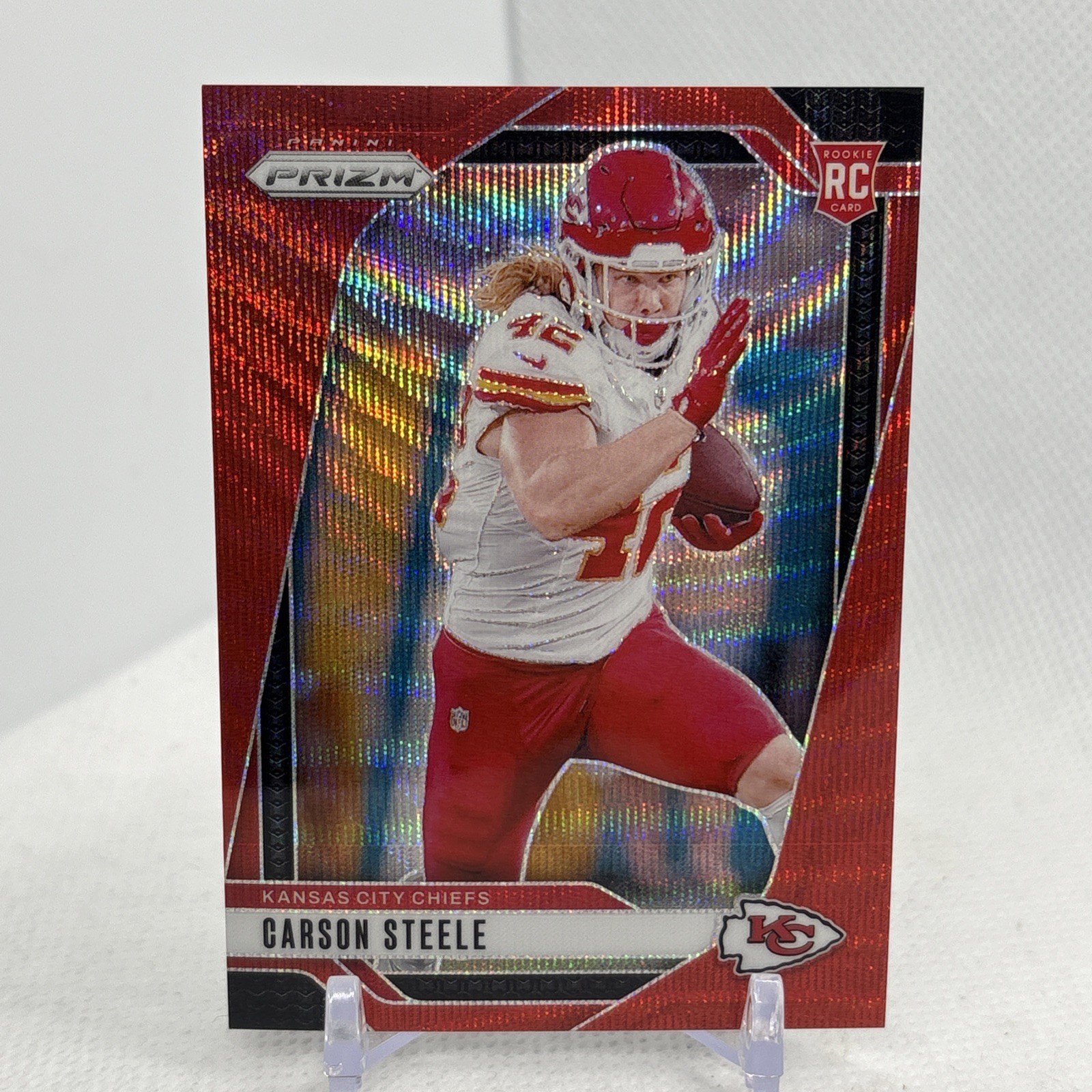 2024 Panini Prizm Rookies Red Wave Prizm /149 Carson Steele #377 Rookie RC