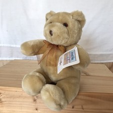 Vintage Animal Alley Toys R Us 2000 Brown 9" Plush Teddy Bear With Bow Stuffed