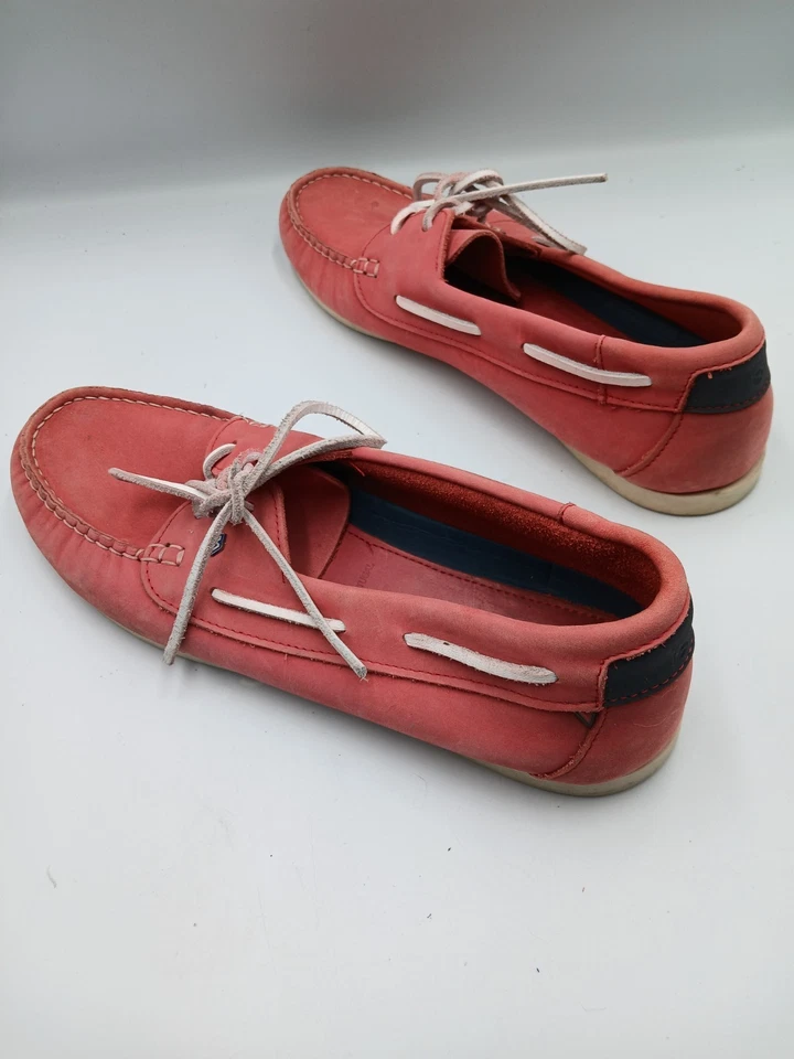 Dubarry Size 8 42 Pink Red Deck Shoes - Image 3 of 4