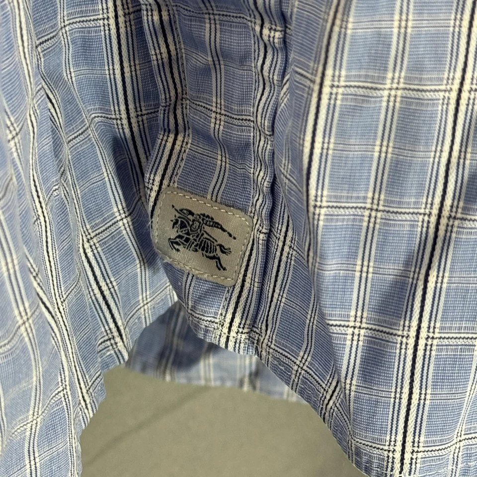 Camisa Burberry London Para Hombre 16.5 Cuadros Abotonada Manga Larga Hecha en Reino Unido Foto 3 de 4