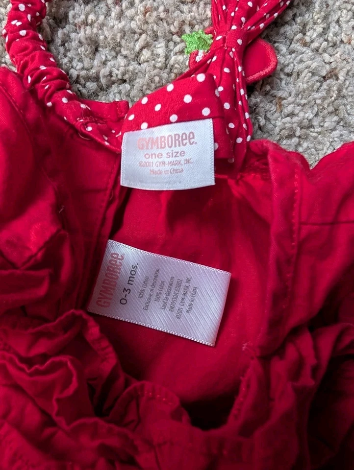 Lindo Vestido y Diadema Gymboree So Berry Rojo Fresa 0-3 Meses Foto 4 de 4