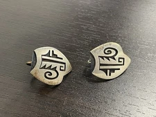 Vintage Hopi Native American Earrings Sterling Silver 925 10g