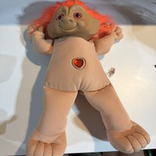 Vintage Ace Novelty Treasure Troll Orange Hair 14 Soft GUC