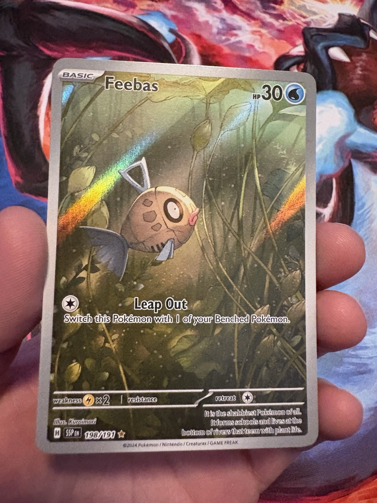 Pokemon Feebas 198/191 Illustration Rare Holo Card Surging Sparks Mint