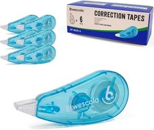 Correction Tape, Easy to Use Applicator for Instant Corrections, 19.7 Feet
