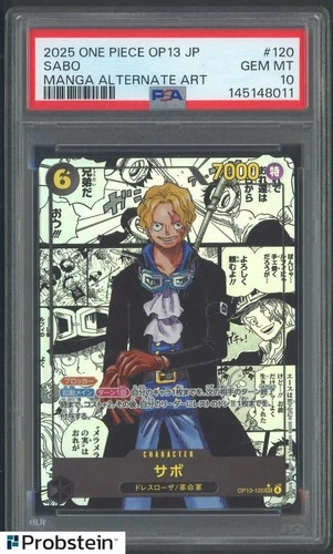 2025 One Piece OP13 JPN Manga Alternate Art #120 Sabo PSA 10 GEM MINT