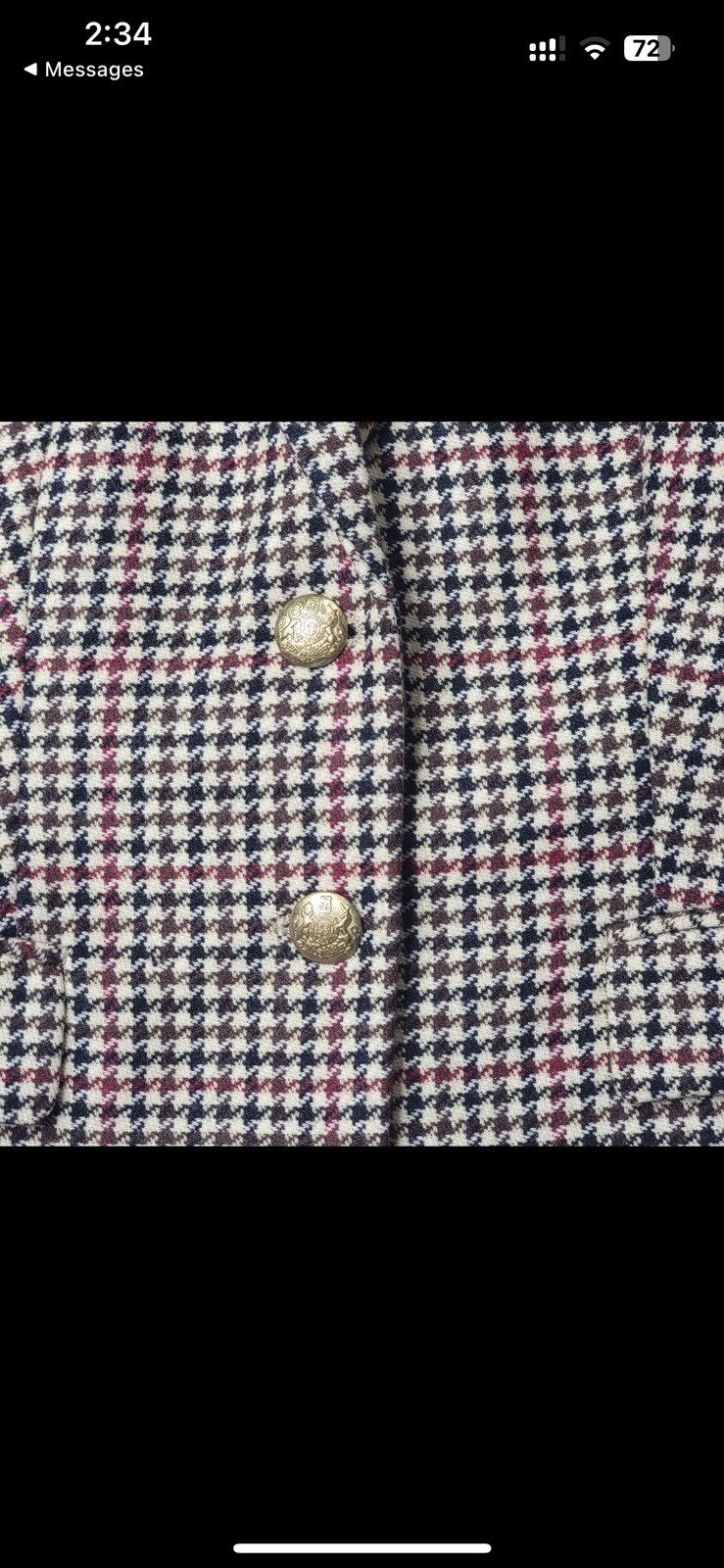 J Crew Wool Blend Patterned Schoolboy Blazer Two … - image 2