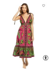 NWT Farm Rio Anna Tapestry Pink Midi Dress Floral Size XL