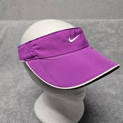 Nike Featherlight Visor Hat Dri-Fit Pink White Swoosh OSFM Adjustable Womens