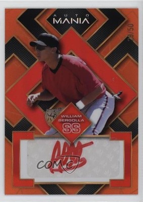 2023 Wild Card Mania Square Orange Rainbow 28/50 William Bergolla Auto 19wd