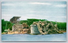 Quebec City Quebec Great Bridge Tragedy Collapse Disaster Postcard QC