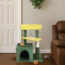Cat Tree Tower Cat House Cozy Condo with Scratching Column Mat Toy Ball