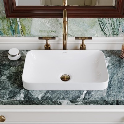 Bathroom Vessel Sink, 19.29'' x 11.81'' x 4.72'' Semi Recessed Bathroom Sink ...