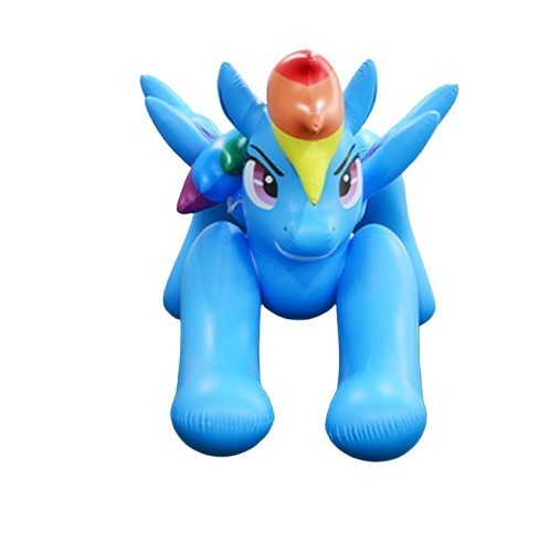 Juguete inflable personalizado de dibujos animados de caballo arco iris decoración regalo placer acompañamiento PVC