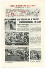 Great Northern Railway Dairy Industry Sets Pace Feeds Vintage Ad 