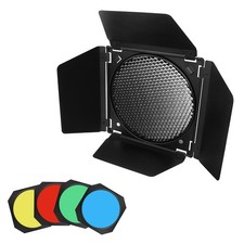 BD-04 Barn Door Honeycomb Grid 4 Color Gel Filters Standard Reflector Cloth