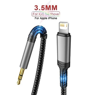 For iPhone 8 X XR 11 12 13 14 Pro Max 8 Pin to 3.5mm AUX Audio Car Adapter Cord