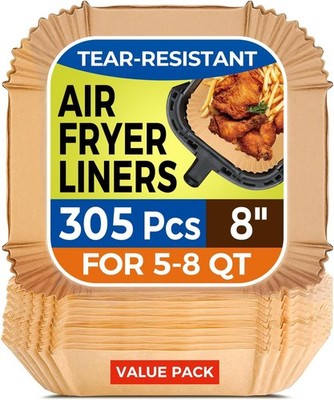 Vailnd Air Fryer Liners Disposable, 305 PCS Unbleached Air Fryer Paper