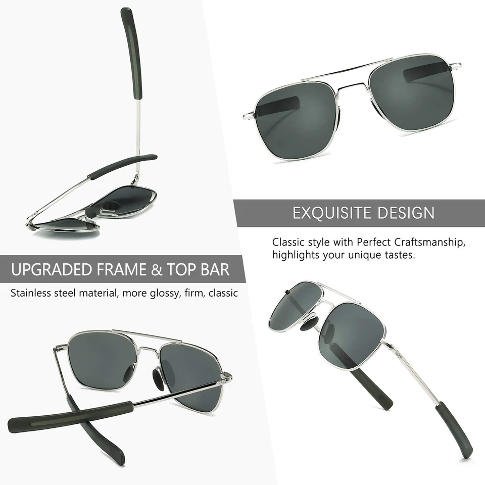 Military Occhiali da sole da uomo Polarized Pilot Style - Bayonet Temples Arg... - Imagen 4 de 4