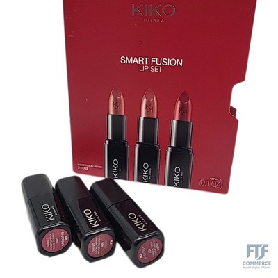 KIKO Milano Smart Fusion Lip Set 03, Lippen-Set Mit 3 Lippenstiften Mit Glänzend