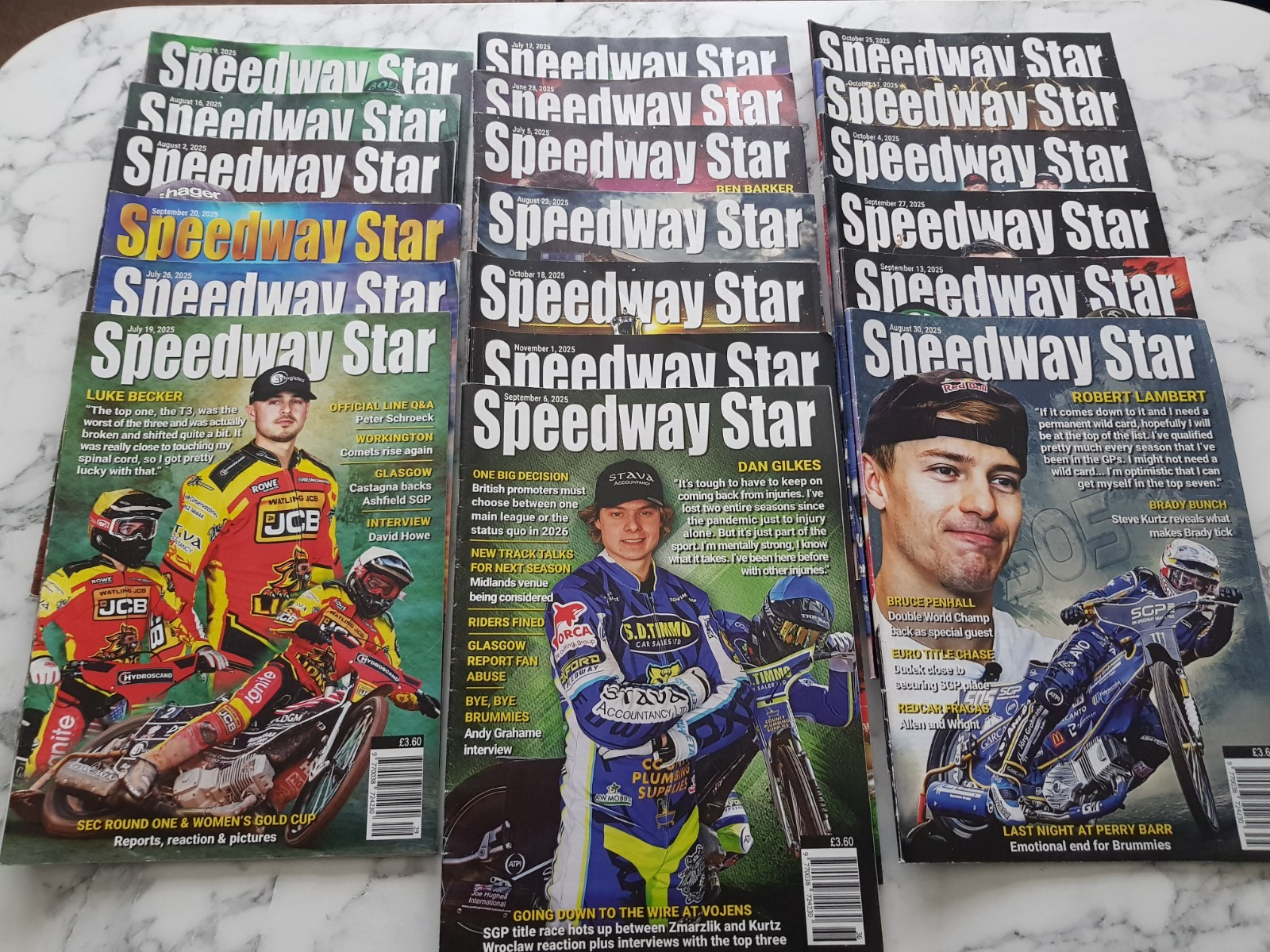 X19 Speedway Star Weekly Magazines 2025 September August Racing Motor