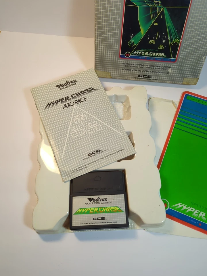 Hyper Chase Vectrex Game COMPLETE CIB manual box cart - Tested And Works - Image 3 of 4