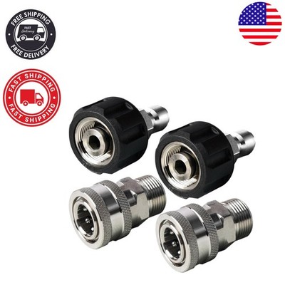 Professional Grade Stainless Steel Pressure Washer Quick Connectors - 5,000 PSI