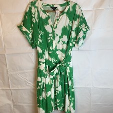 NWT Simply Vera Vera Wang Green & White Midi Dress XXL