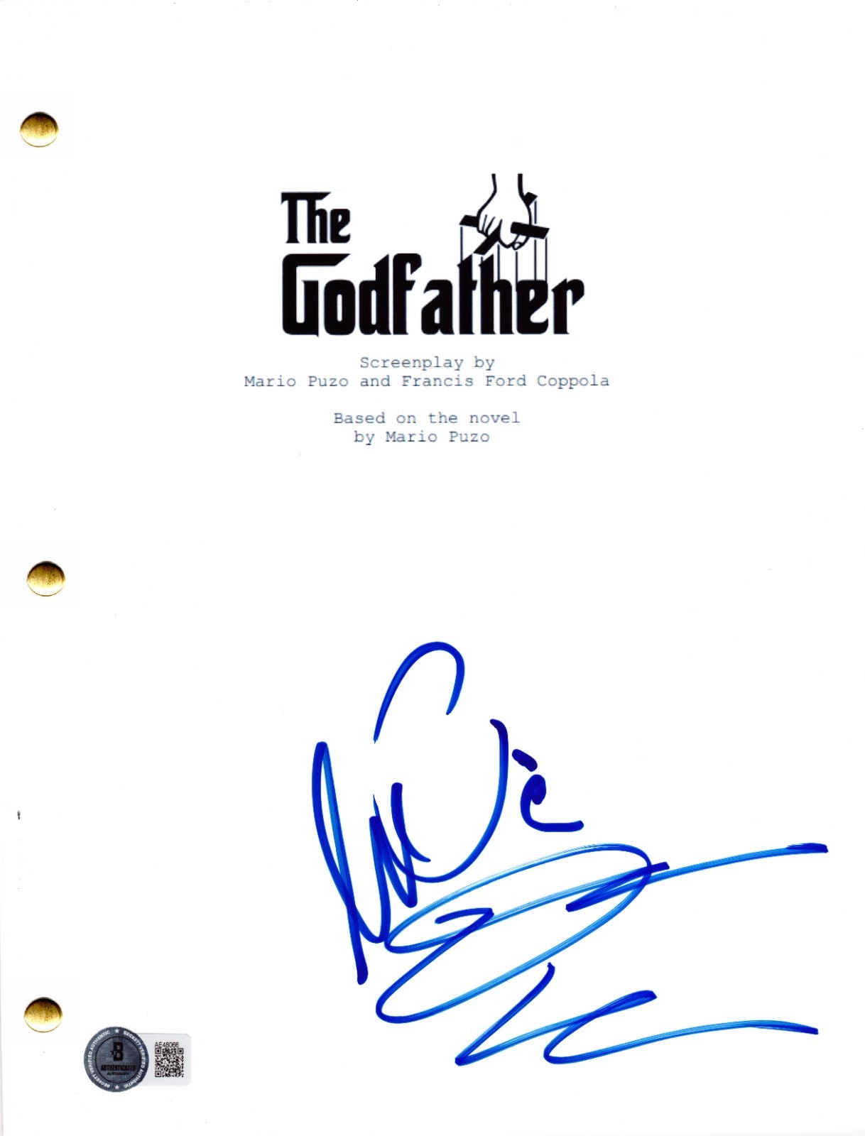 Al Pacino Autographed Signed Diane Keaton The Godfather Full Script Beckett LOA 