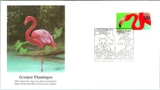PINK FLAMINGO  NATIONAL WILDLIFE FEDERATION  1992 FLEETWOOD CACHET FDC UNADDR