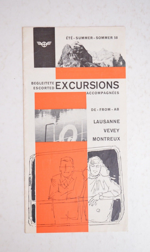Railway Guide Leaflet Switzerland CFF Excursions Lausanne Vevey Montreux