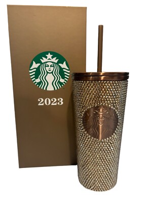 Starbucks Thailand Champagne Gold Bling Rhinestone 16oz~BNIB