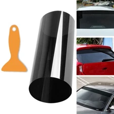 Car Front Windscreen Black Transparent Solar Film Anti- Sun Shade 140*25CM
