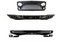 Stoßstange vorne + hinten + Grill für Jeep Wrangler JK 2007-2018 TAIPAN MIT LED