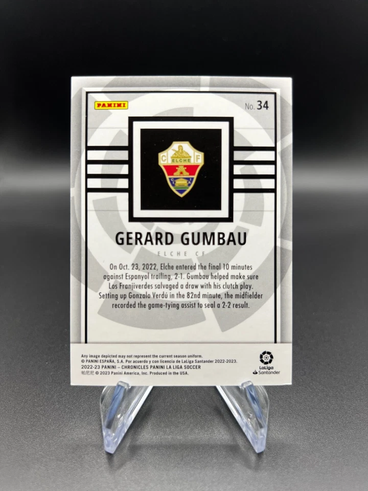 2022 Panini Chronicles La Liga Gerard Gumbau - #34 SP /99 - Image 2 of 2