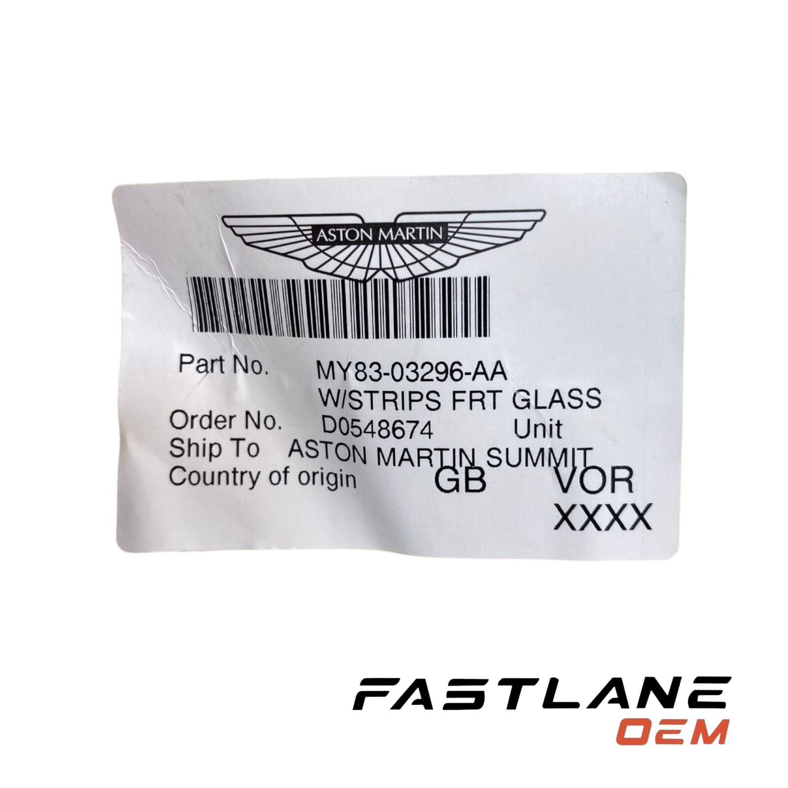 2020-2023 ASTON MARTIN DBS FRONT GLASS WEATHERSTRIP NEW OEM MY83-03296-AA