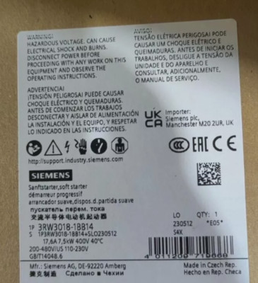 NEW SIEMENS 3RW3018-1BB14 Soft Starter