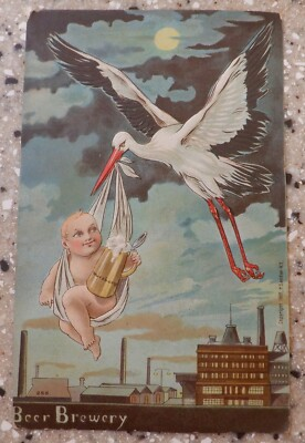 #ad **RARE*** 1908 Vintage Wurzburger Hofbrau German Beer Advertising Postcard $75.00