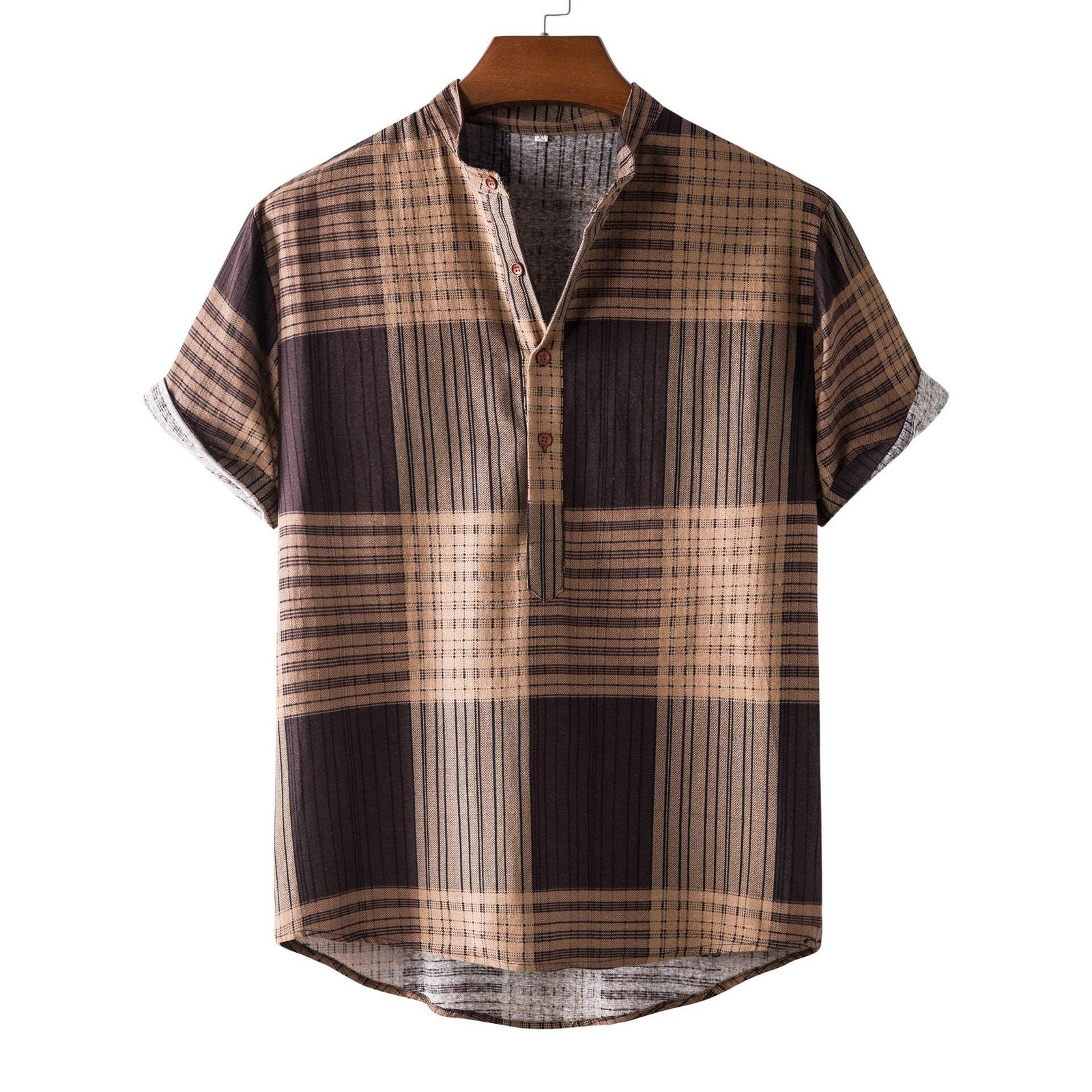 Loose Casual Cotton Linen Cardigan for Youth in Plaid Spring Autumn Sizes S-XXL