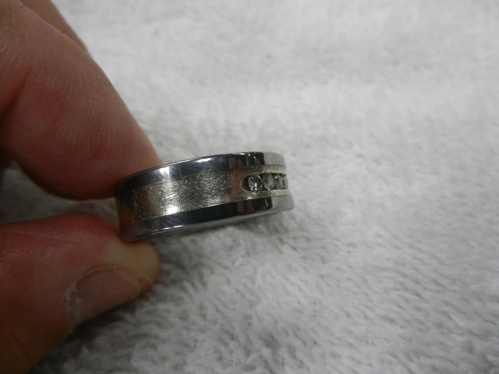 MENS Triton tungsten carbide Natural . 54 TW. diamond ring size 9.5