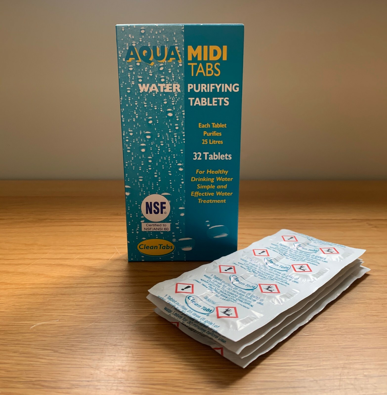 Aqua Clean Midi Tabs Water Purification Purifying Tablets 32 pcs For