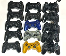 Sony Playstation Lot Of 15 PS2 & PS3  Controllers (Defective/For Parts)