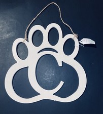 Paw Print Sign Wooden Plaque Dog Lover Pets Personalize C Wall Hanging Art